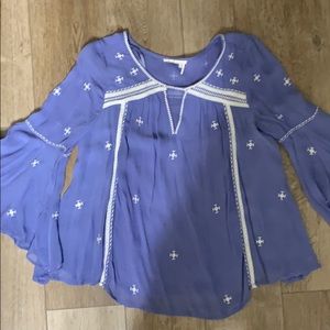 Anthropologie periwinkle/white blouse